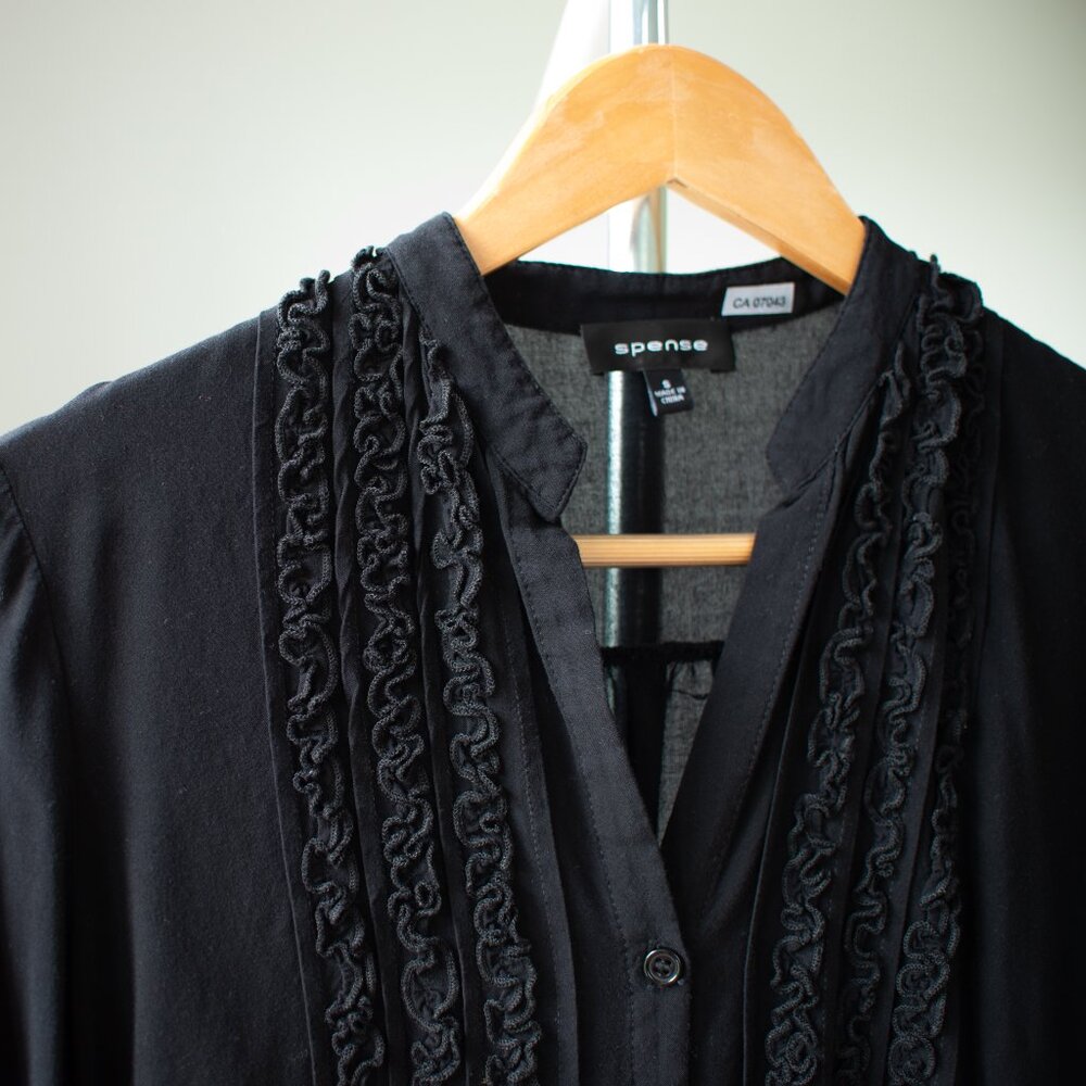Ruffled soft button down - Picture 3 of 8